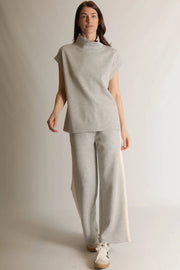 P. CILL Butter Modal Side Stripe Wide Leg Pants Cornflower H. Grey-Pant-P. CILL-XS-H. Grey-Urbanheer