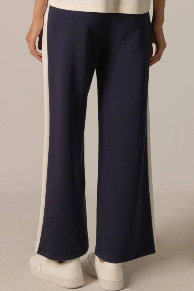 P. CILL Butter Modal Side Stripe Wide Leg Pants Cornflower Navy-Pant-P. CILL-XS-Navy-Urbanheer