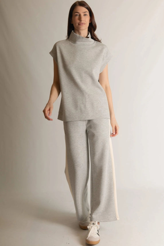 P. CILL Butter Modal Side Stripe Wide Leg Pants H. Grey-Pants-P. CILL-XS-H. Grey-Urbanheer