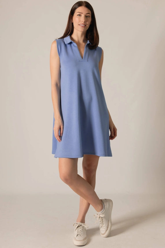 P. CILL Butter Modal Sleeveless Tennis Dress Cornflower Blue-Dress-P. CILL-XS-Cornflower Blue-Urbanheer