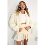 Padded Jacket with Bow-Jacket-Mulla-S-CREAM-Urbanheer