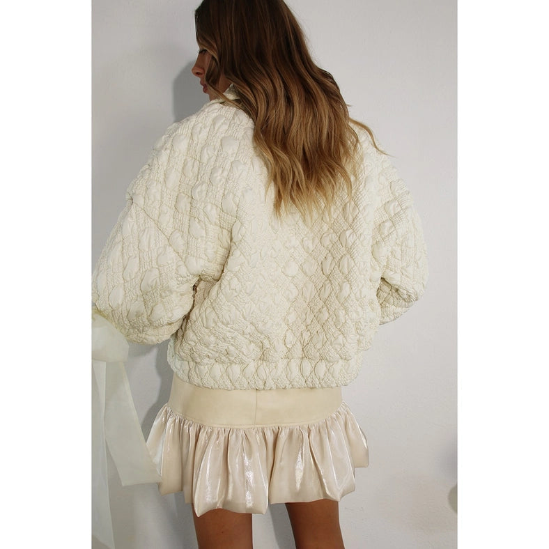 Padded Jacket with Bow-Jacket-Mulla-S-CREAM-Urbanheer