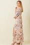 Paisley Print Pleated Ruffle Maxi Dress-Dress-Baevely by Wellmade USA-S-CREAM MULTI-Urbanheer