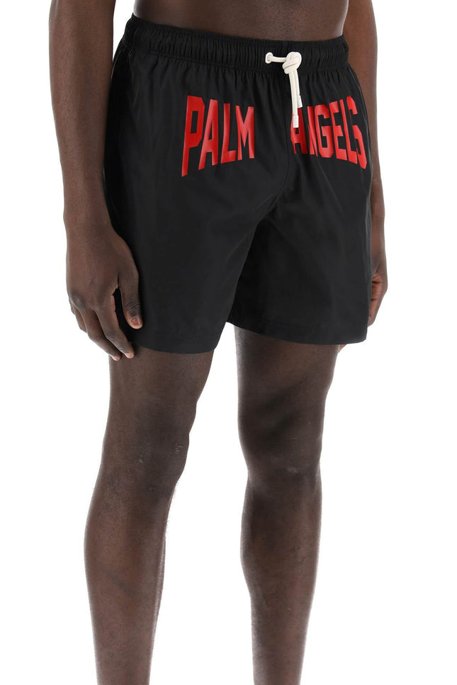 Palm angels "sea bermuda shorts with logo print-men > clothing > underwear and beachwear > beachwear-Palm Angels-Urbanheer