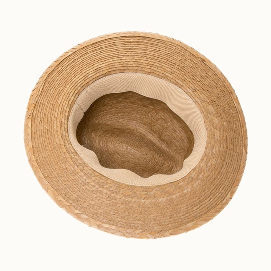 Palm Leaf Flat Brim Panama Straw Hat, Upf 50+ Tan-Hats-Olive & Pique-Tan-Urbanheer