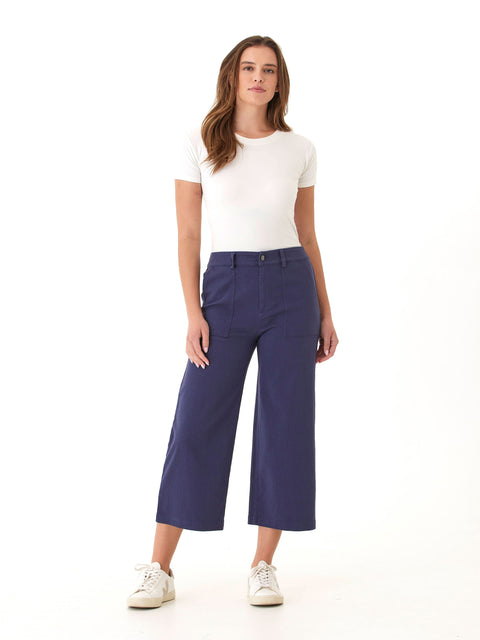 Pamela Stretch Twill Wide Leg Crop Pant
