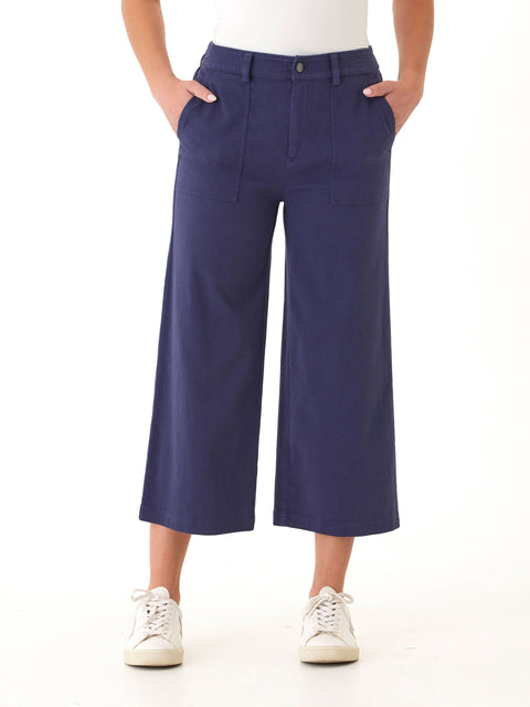 Pamela Stretch Twill Wide Leg Crop Pant