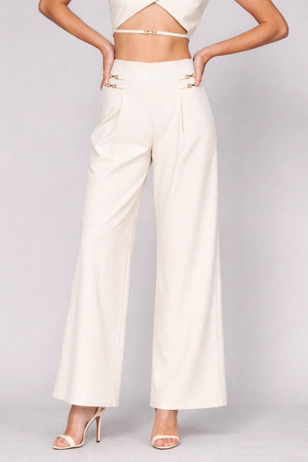 Pants with Dainty Double Side Strap Detail