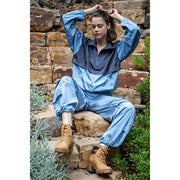 Parachute Half Zip Color Block Pullover Dusty Blue/Charcoal-Pullover-Rae Mode-S-Urbanheer