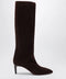 Paris Texas Chocolate suede pointed-toe boots