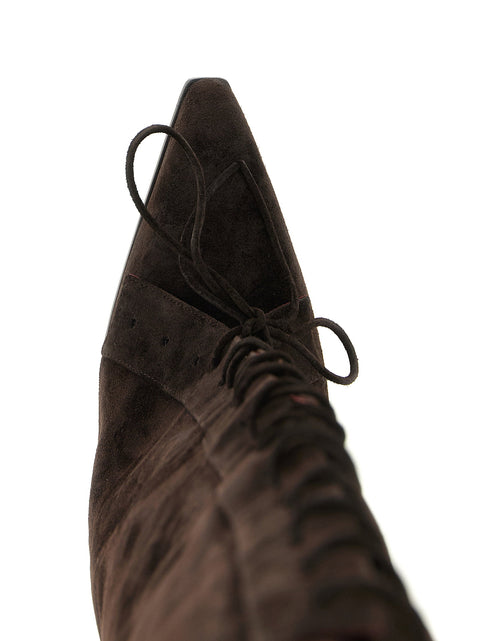 Paris Texas Jane Fold Over Lace Up Boots