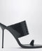 Paris Texas Lidia python-effect black leather thong mule