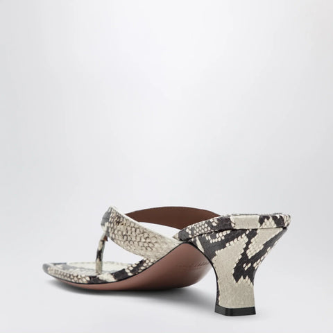 Paris Texas Python-print thong slides