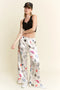 Party Collage Satin Pants Cream-Pants-JADE BY JANE-S-Cream-Urbanheer