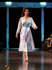 Pastel Colours Organic Print Long Sleeved Midi Dress-Dress-Komang Darmiani-One Size-Urbanheer