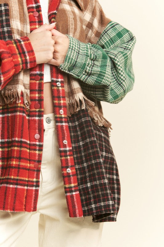 Patchwork Plaid Shacket