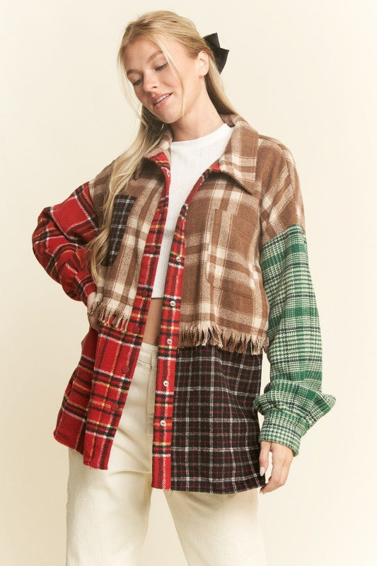 Patchwork Plaid Shacket