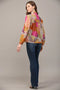 Patchwork Print Piping Detail Blouse-Blouse-FATE-S-FUCHSIA/ORANGE/PURPLE-Urbanheer