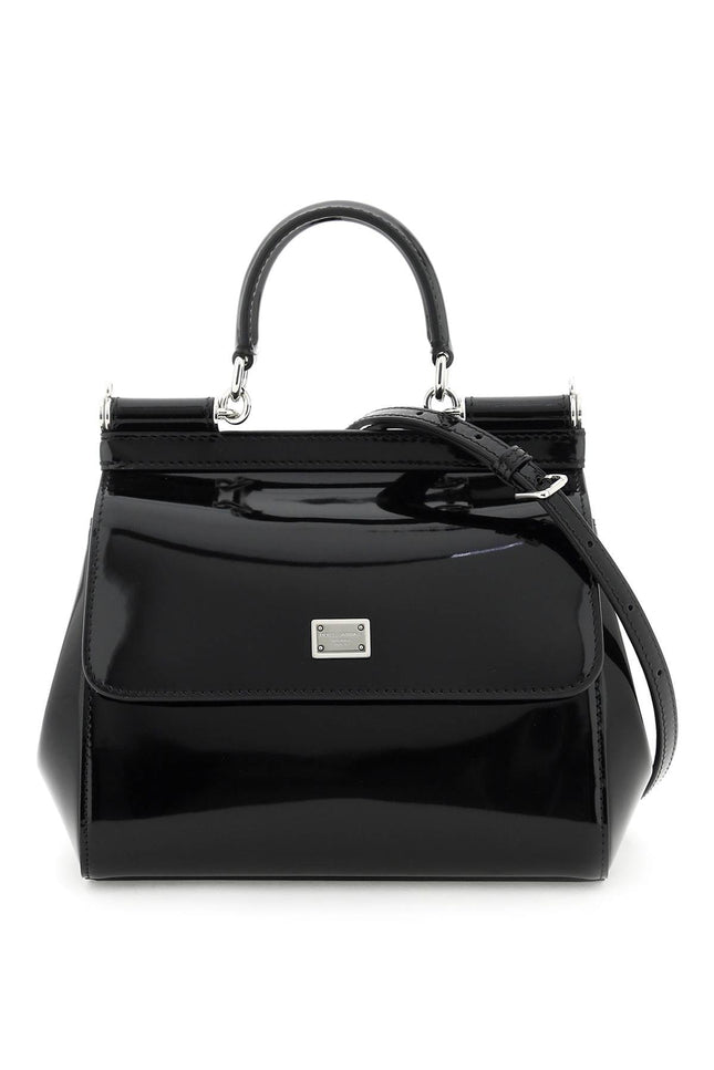 Patent Leather 'Sicily' Handbag-women > bags > general > handbags-Dolce & Gabbana-os-Nero-Urbanheer