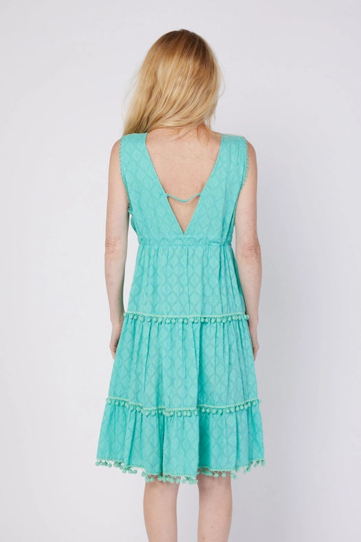 Paula Turquoise Blue Beach Resort Spring Summer Dress-Dress-ModaPosa-OS-Urbanheer