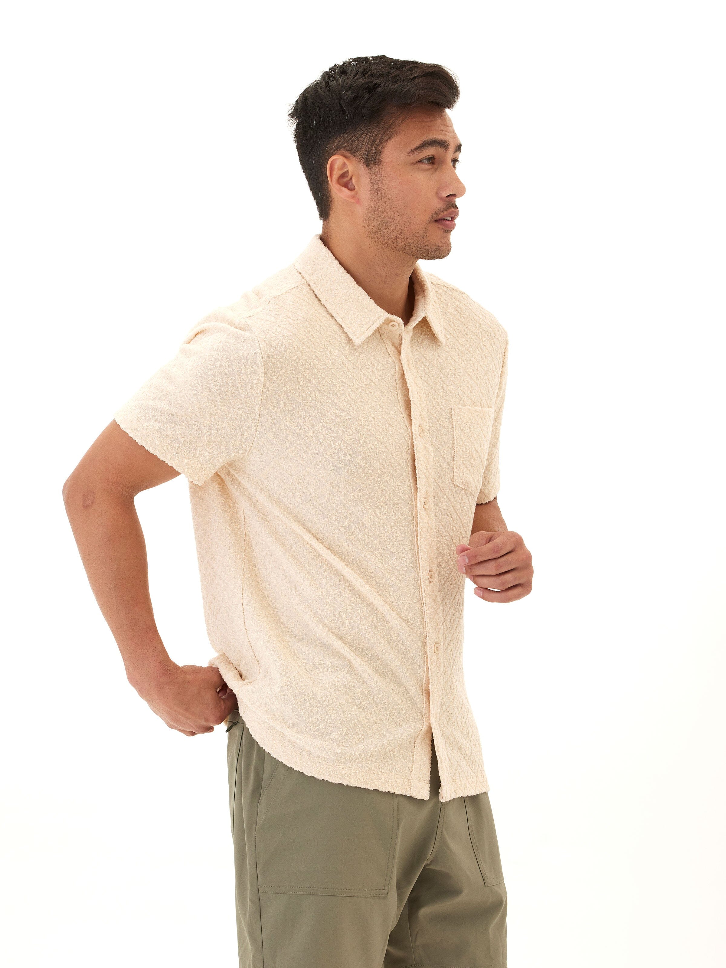 Paxton Jacquard Terry Button-Down Pocket Shirt