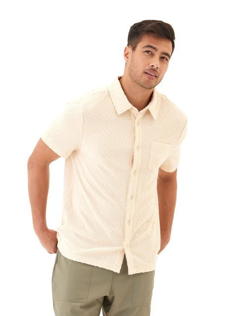 Paxton Jacquard Terry Button-Down Pocket Shirt