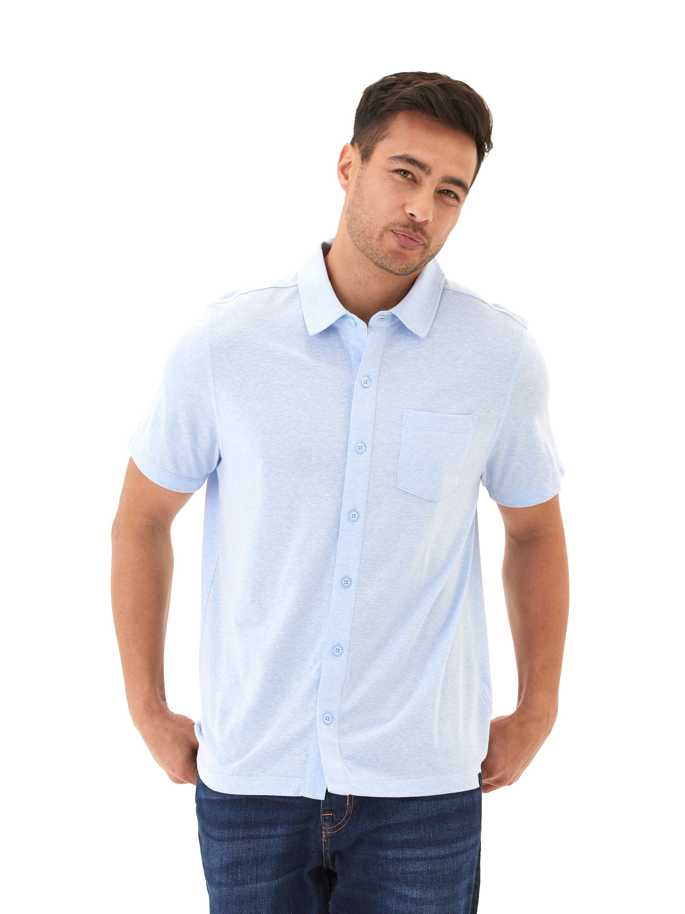 Paxton Triblend Button-Down Pocket Shirt