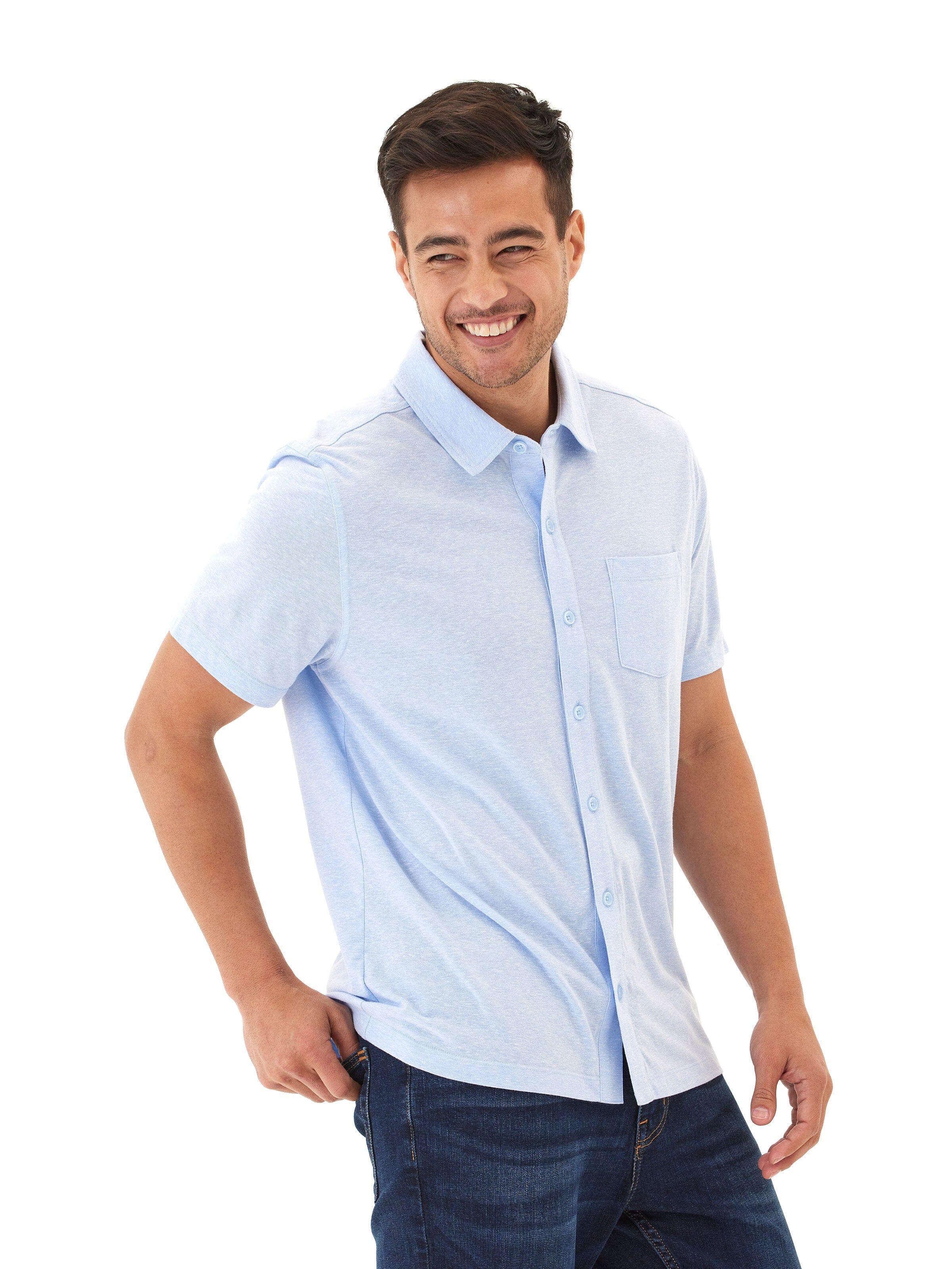 Paxton Triblend Button-Down Pocket Shirt