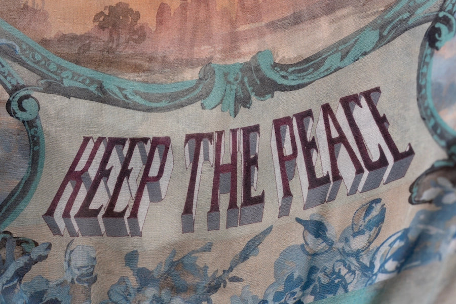 Peace Out Scarf with Doves and Sunrise-Scarfs-Market of Stars-68cm x 155cm.-Urbanheer