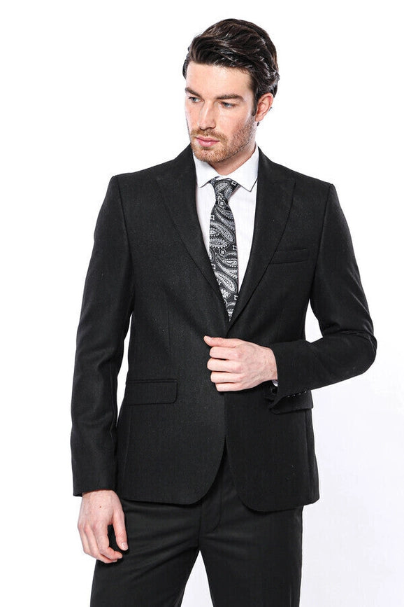 Peak Lapel Black Blazer - Wessi-Blazer-Wessi-34-Black-Urbanheer