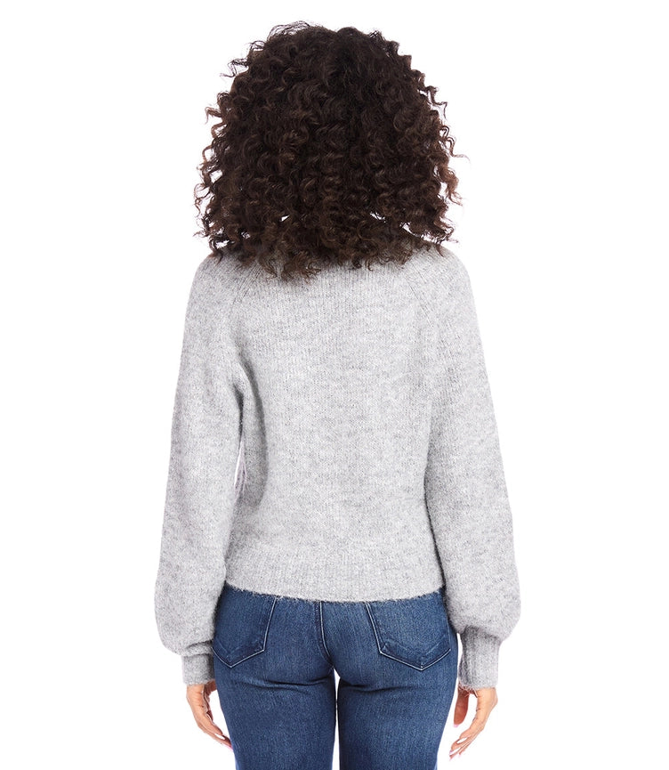 Pearl Button Cardigan Sweater Gray-Sweater-Karen Kane-XS-Gray-Urbanheer