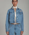 Pearl Fleur Embellished Stretch Denim Jacket