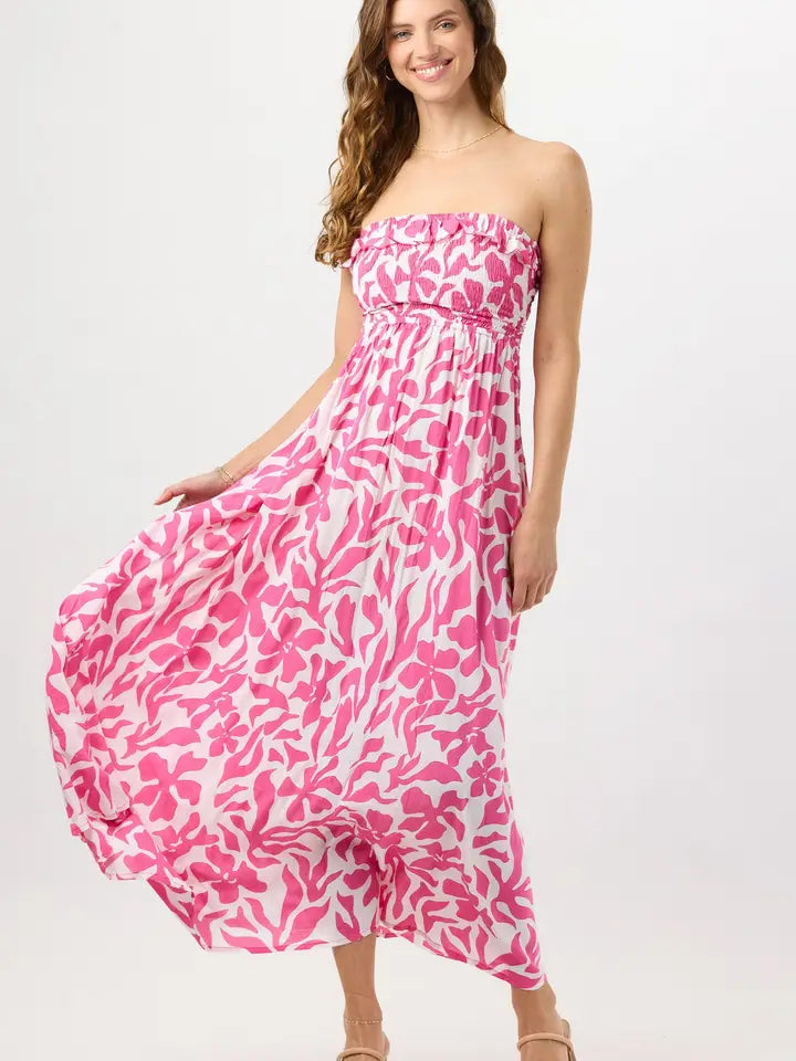 Pearl Maxi Dress Bora Bora Guava-Dress-Tiare Hawaii-One Size-Bora Bora Guava-Urbanheer