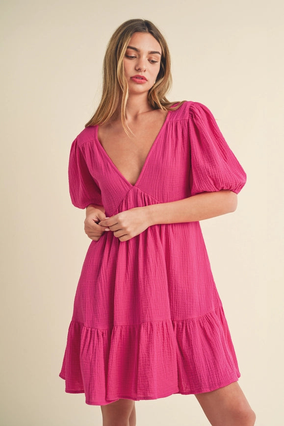 Penny Dress Magenta-Dress-AEMI + CO-S-Urbanheer
