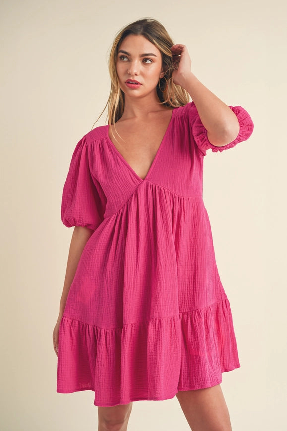 Penny Dress Magenta-Dress-AEMI + CO-S-Urbanheer