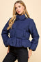 Peplum Bubbled Hem Puffer Jacket-Puffer Jacket-TCEC-S-Black-Urbanheer