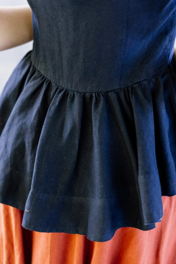 Peplum Vest, Sleeveless Night Navy-Vest-Son de Flor-XXS-Night Navy-Urbanheer