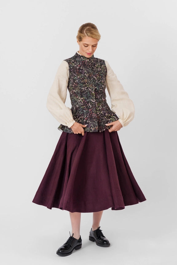 Peplum Vest, Sleeveless Venice Floral-Vest-Son de Flor-XS-Venice Floral-Urbanheer