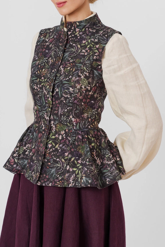 Peplum Vest, Sleeveless Venice Floral-Vest-Son de Flor-XS-Venice Floral-Urbanheer