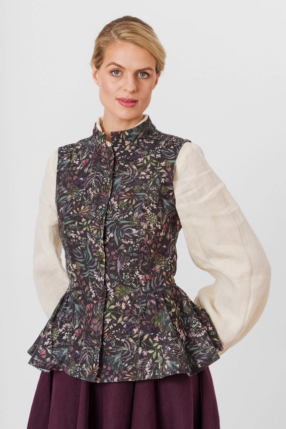 Peplum Vest, Sleeveless Venice Floral-Vest-Son de Flor-XS-Venice Floral-Urbanheer