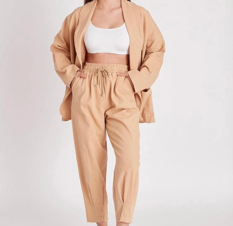 Perfect Pant and Jacket Set Camel-Pant and Jacket Set-REVER-S-Urbanheer