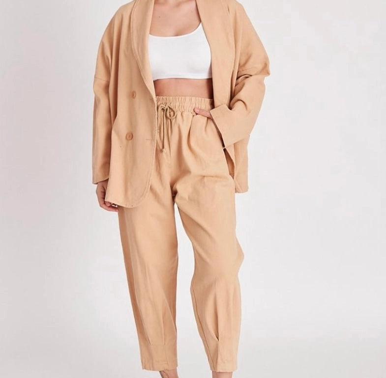 Perfect Pant and Jacket Set Camel-Pant and Jacket Set-REVER-S-Urbanheer
