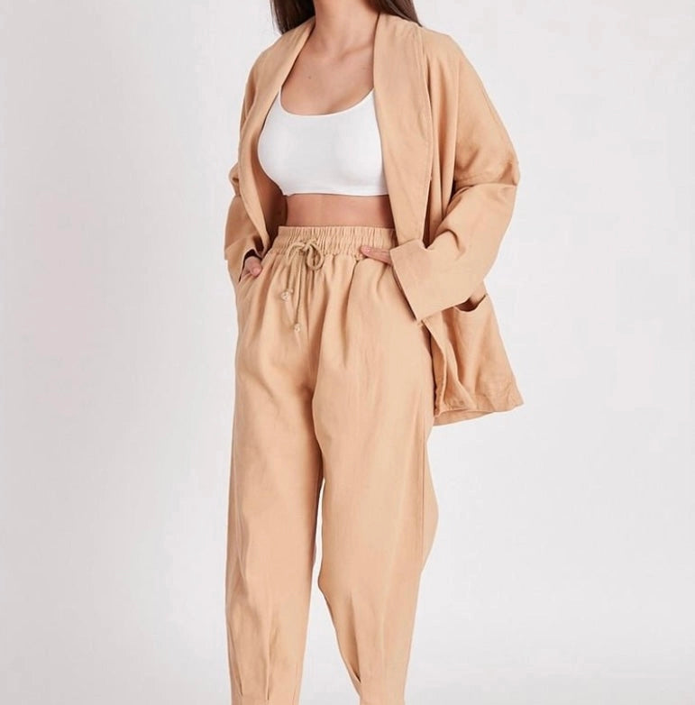 Perfect Pant and Jacket Set Camel-Pant and Jacket Set-REVER-S-Urbanheer