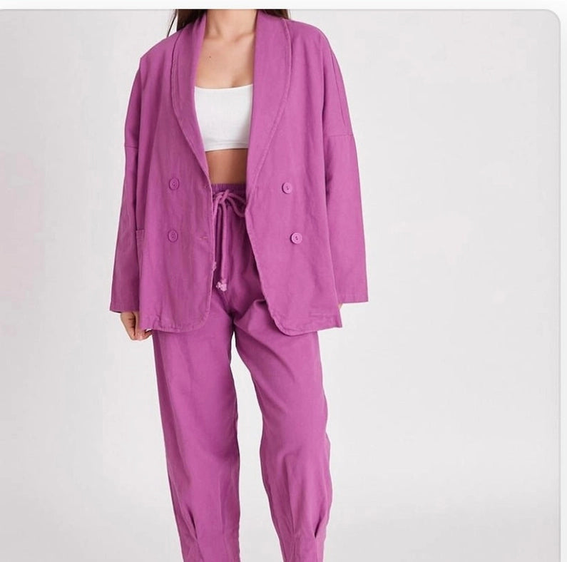Perfect Pant and Jacket Set Pink-Pant and Jacket Set-REVER-S-Urbanheer