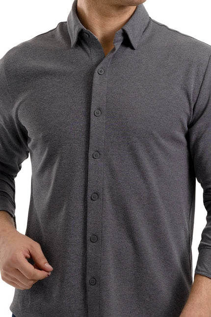 Performance Button Down Polo Charcoal