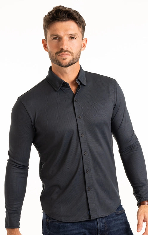 Performance Button Down Polo Charcoalpindot