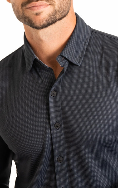 Performance Button Down Polo Charcoalpindot