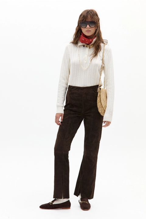 Peter Cotton Cashmere Polo Sweater - Off-White