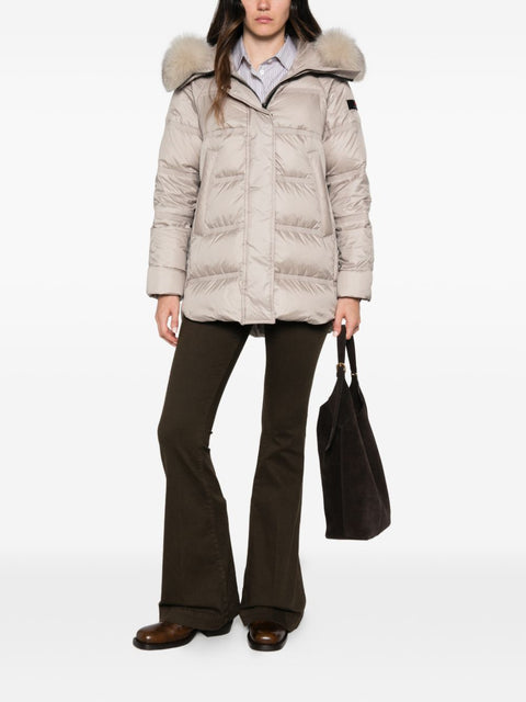 Peuterey Fur-Trim Hooded Quilted Jacket