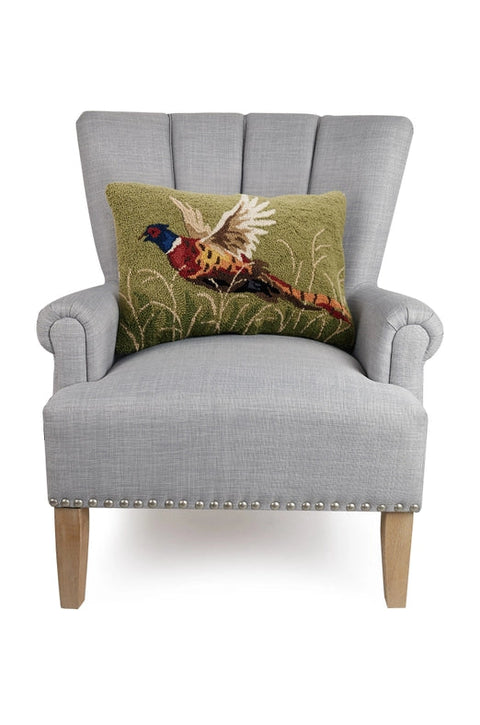 Pheasant Hook Pillow-Pillow-Peking Handicraft-22 x 14 x 1.7 in (55.9 x 35.6 x 4.3 cm)-Urbanheer